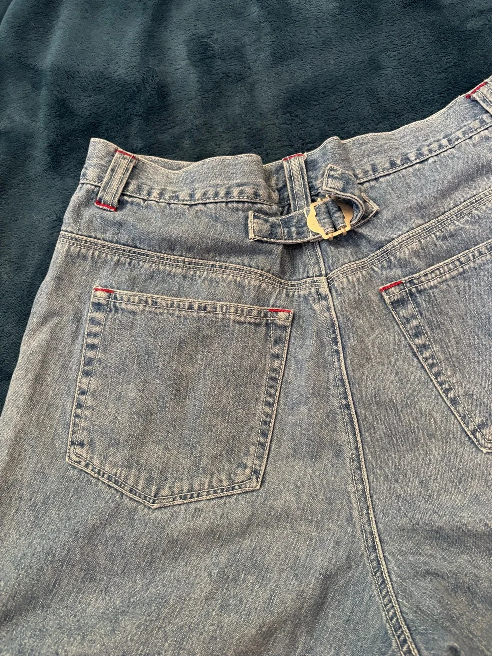 New York & Company Light Wash Blue High-Waist Jean Shorts - Picture 7 of 9